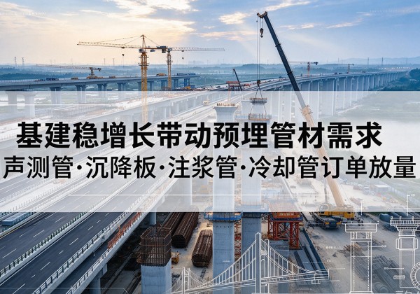 青原基建稳增长带动预埋监测管材需求，声测管、沉降板、注浆管订单持续放量