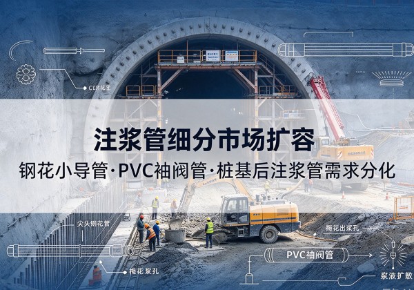 青原注浆管细分市场扩容，隧道钢花小导管、PVC 袖阀管、桩基后注浆管需求分化